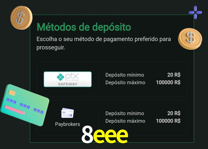 O cassino 8eee oferece uma grande variedade de métodos de pagamento